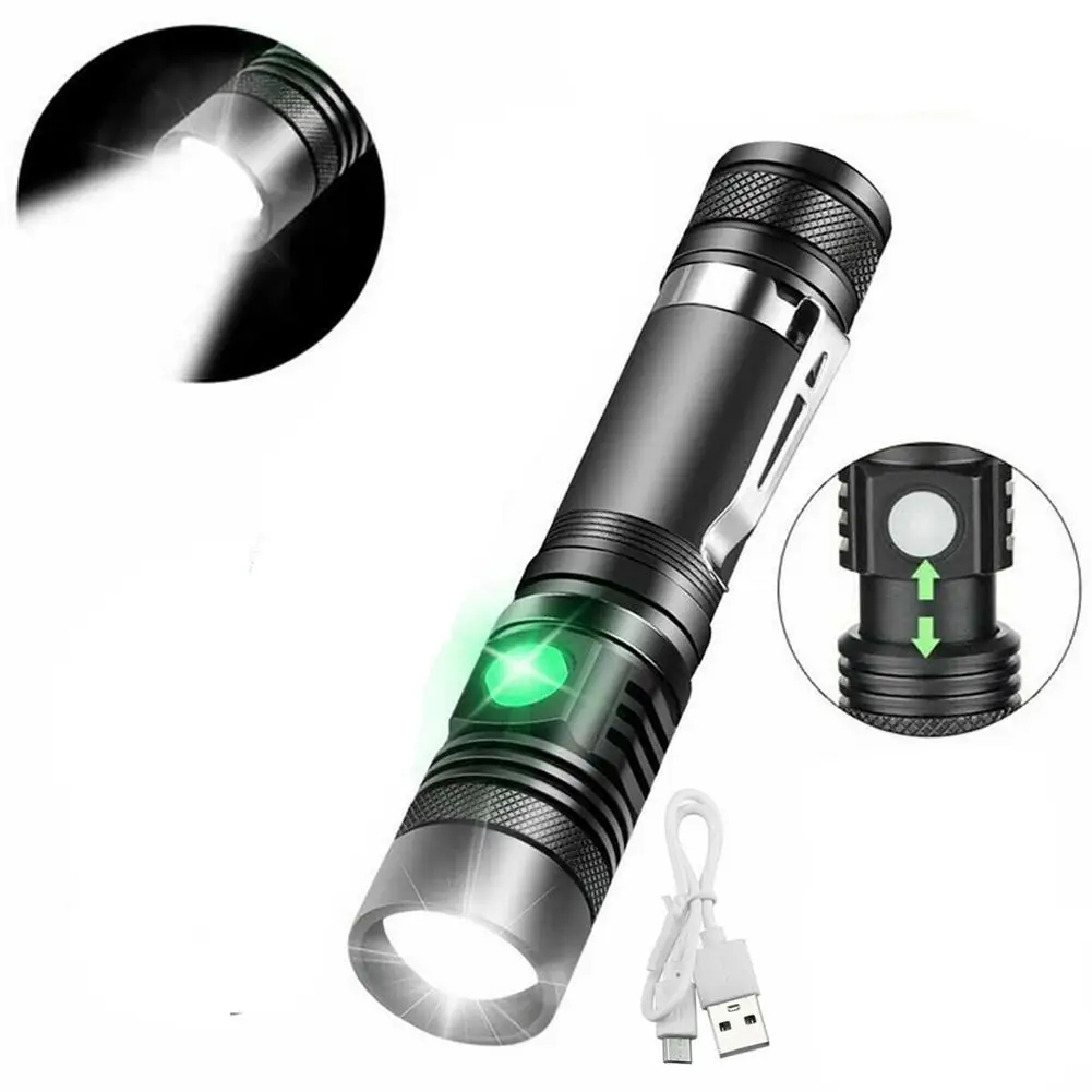 

Powerful Led Flashlight Usb Rechargeable Zoom Torch T6 Handheld Lamp Flash Light for Home Camping Hiking Lighting Tools