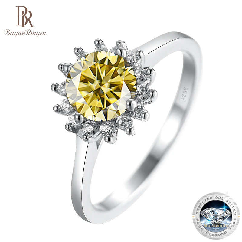 

Женское кольцо с муассанитом 1 карат, из серебра 925 пробы