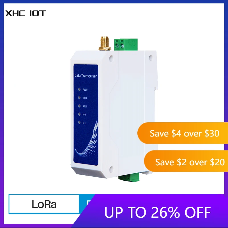 

433MHz 470MHz Super LoRa DIN Rail DTU AC power supply 85-265V 30dbm SX1262 E96-DTU(400SL30-485) Wireless Transceiver Receiver