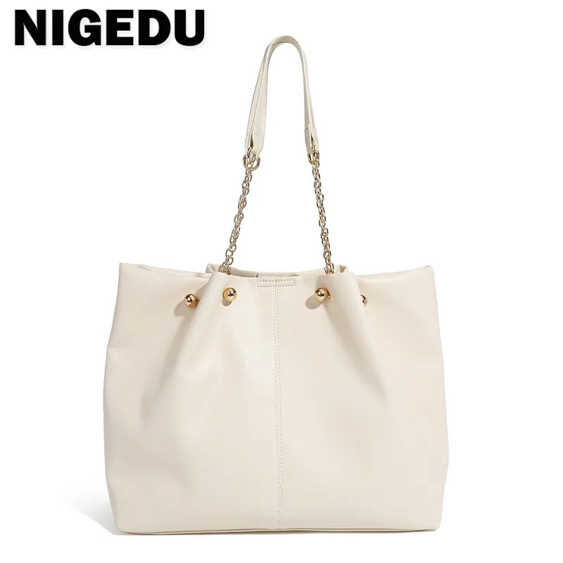 

Женская сумка на цепочке, дизайнерские большие сумки-тоуты из искусственной кожи, элегантная роскошная женская сумка на плечо, вместительн...