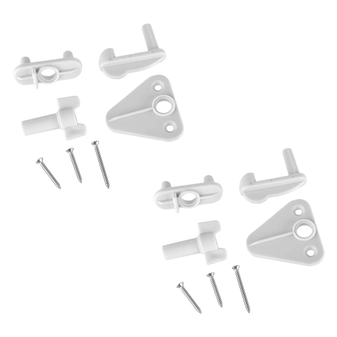 

2 Sets Door Gate Latch Lock Kits Universal for Pontoon Boat Marine Yacht White Plastic