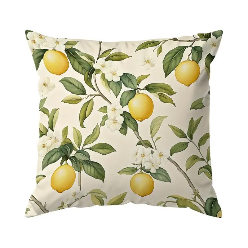 

Летние декоративные подушки с лимонным узором 45x45 см