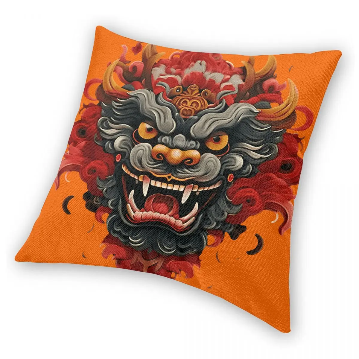Наволочка с принтом в виде собаки яркого дракона 45x45 см