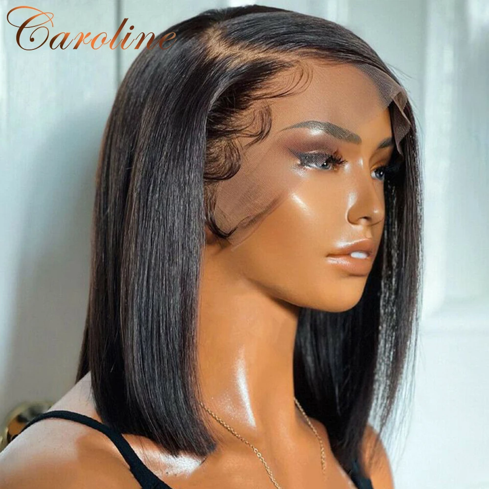 

13x4 Lace Frontal Bob Wig Caroline lace front Human Hair Wigs For Women Lace Closure Wigs Short Straight Bob Wigs 180 Density
