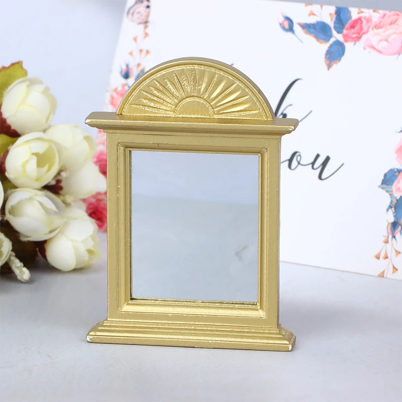 

1:12 Dollhouse Miniature Frame Accessories Furniture Miniature Mirror Wall Room Mirror Doll House Mirror