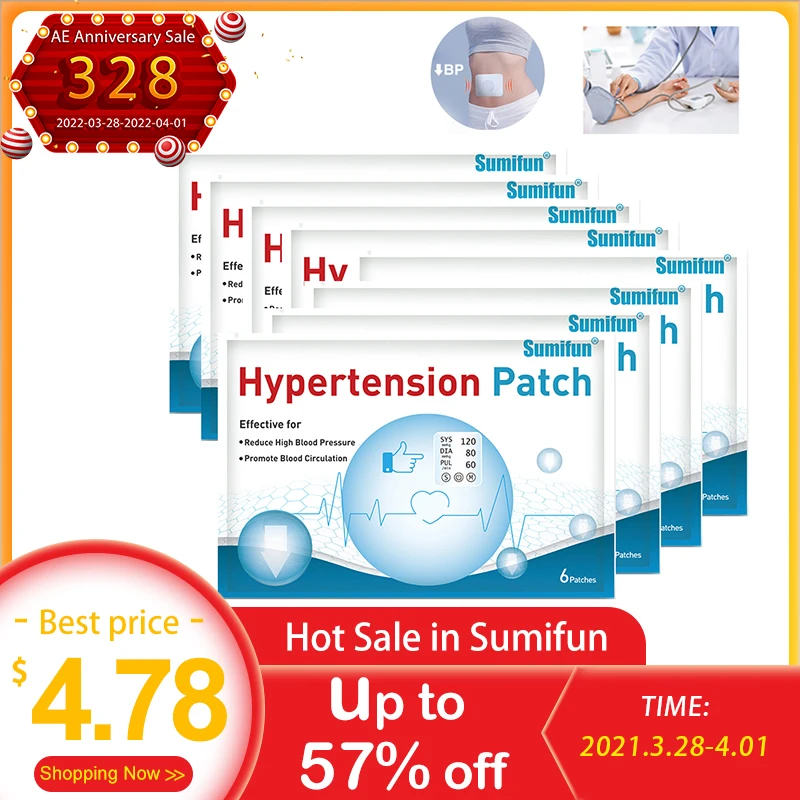 

36/54/90pcs Sumifun Diabetes Patch Anti Hypertension Medical Plaster Control High Blood Pressure Clean Blood Vessel Reduce Sugar