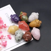 1pc natural crystal mini hazelnut pine cones rose quartz gemstone carved mineral home decoration diy crafts ornament collection