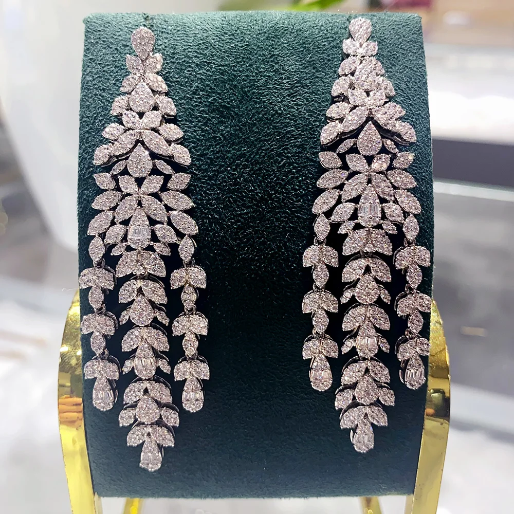 Женские длинные серьги-подвески GODKI модные роскошные серьги с кубическим