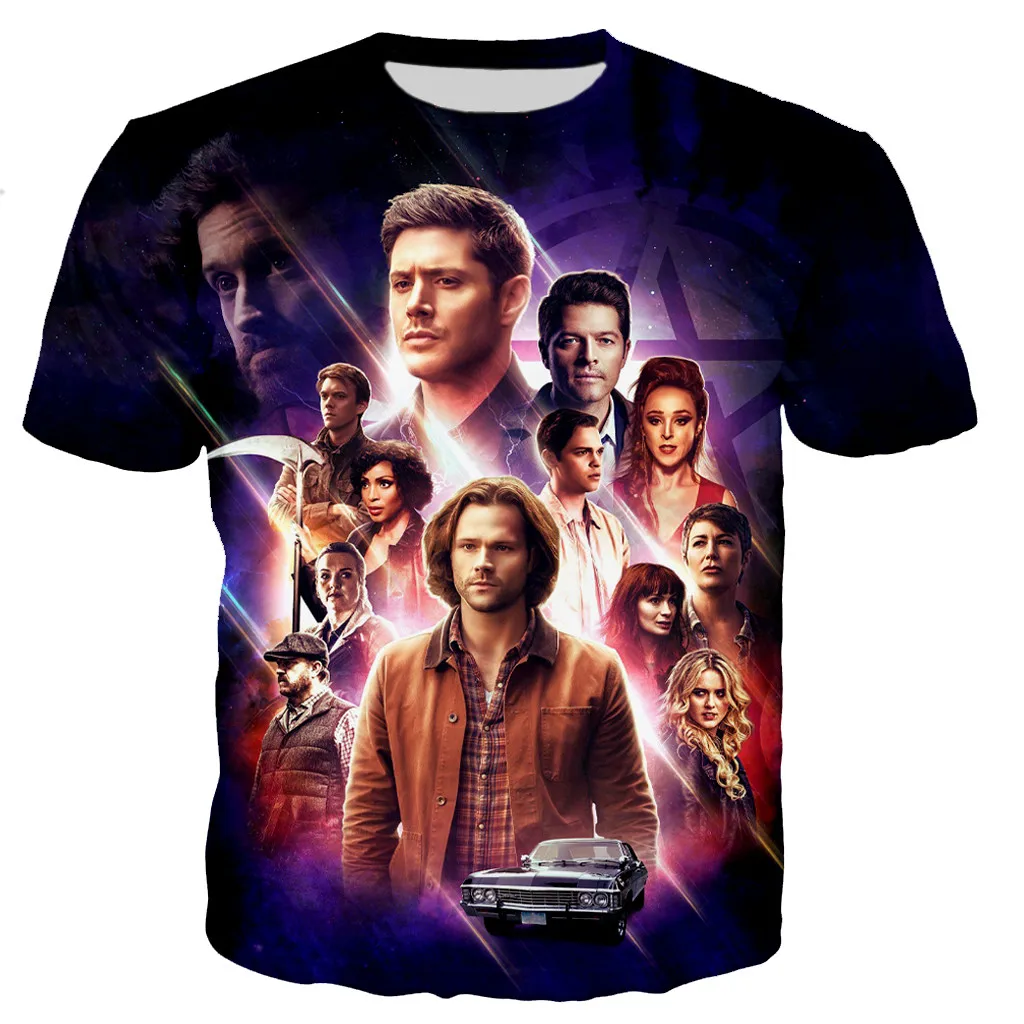 

2023 New Fashion Cool 3D Supernatural Printed T-shirt TV Series Supernatural Men/women Casual Style Hip Hop Streetwear Clothes