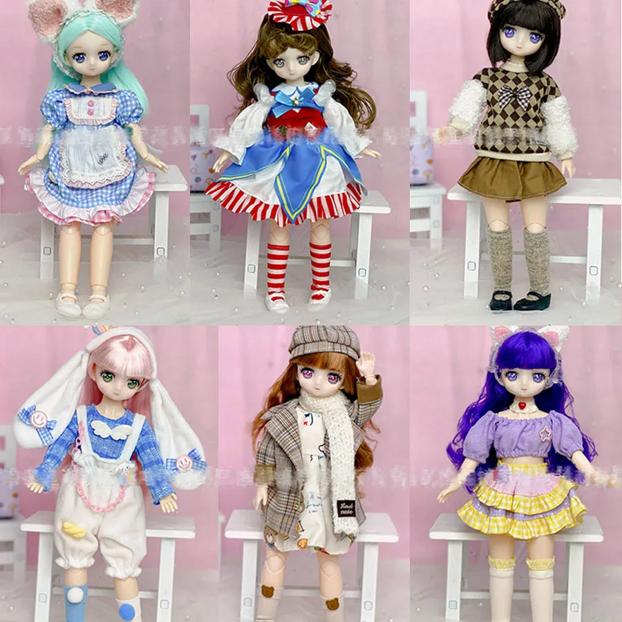 

Модная шарнирная кукла 30 см полный комплект 1/6 комиксное лицо детский подарок на день рождения платье «сделай сам» Детское платье принцессы красивая одежда игрушки