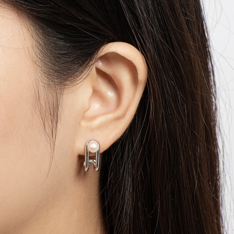 

Lnngy 925 Sterling Silver Stud Earrings 5.5-6mm Natural Freshwater Pearl Jewelry Drop Earrings Women Earrings Fine Jewelry Gifts