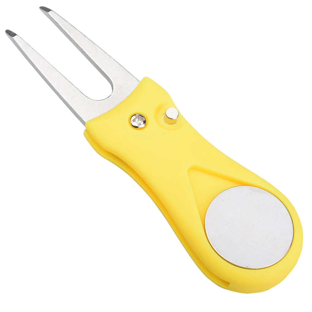

1/2/3/5 Stainless Steel Golf Turf Repairing Tool Foldable Solid Color Hand Held PU Coating Ball Marker Fork Golfing Accessories