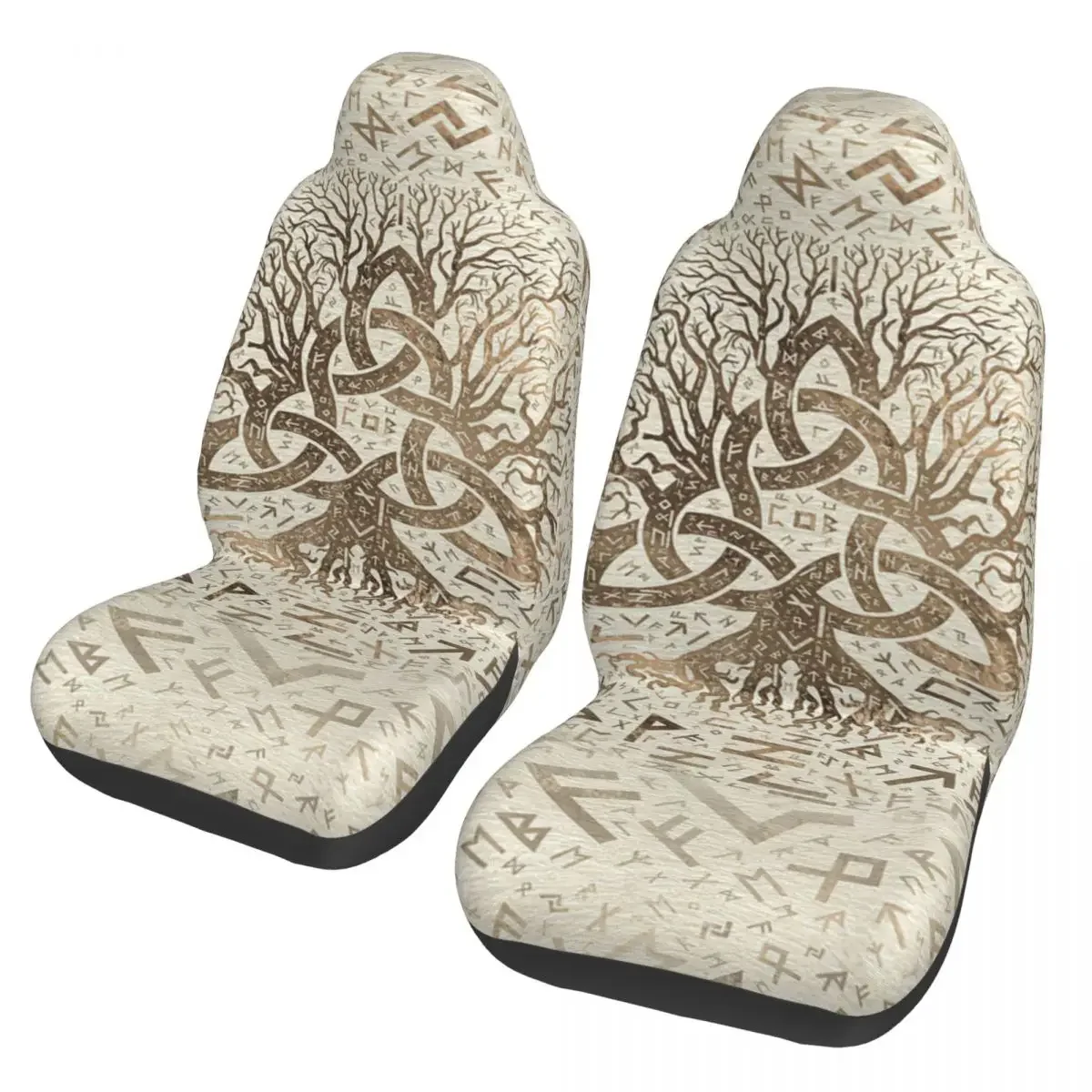 Чехол на сиденье автомобиля Древо жизни с Triquetra и Futhark