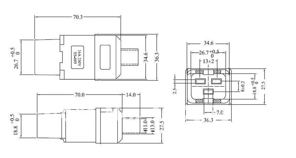 Перезаряжаемый PDU UPS 16A 250VAC IEC 320 C 19 plug C19 сделай сам штекер connector female Connector # |