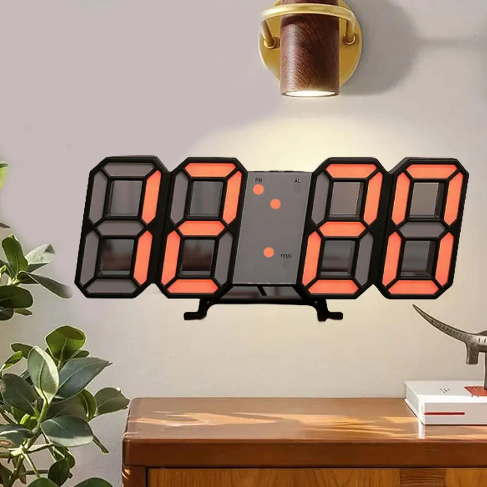 Многофункциональные креативные электронные 3D светодиодные настенные часы с