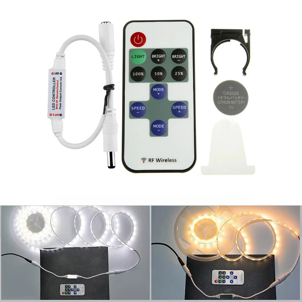 

RF11keys LED Dimmer With Remote Controller For 12V DC LED Lamp Transformers Dimmer Strip Fairy Light Lighting Accessories