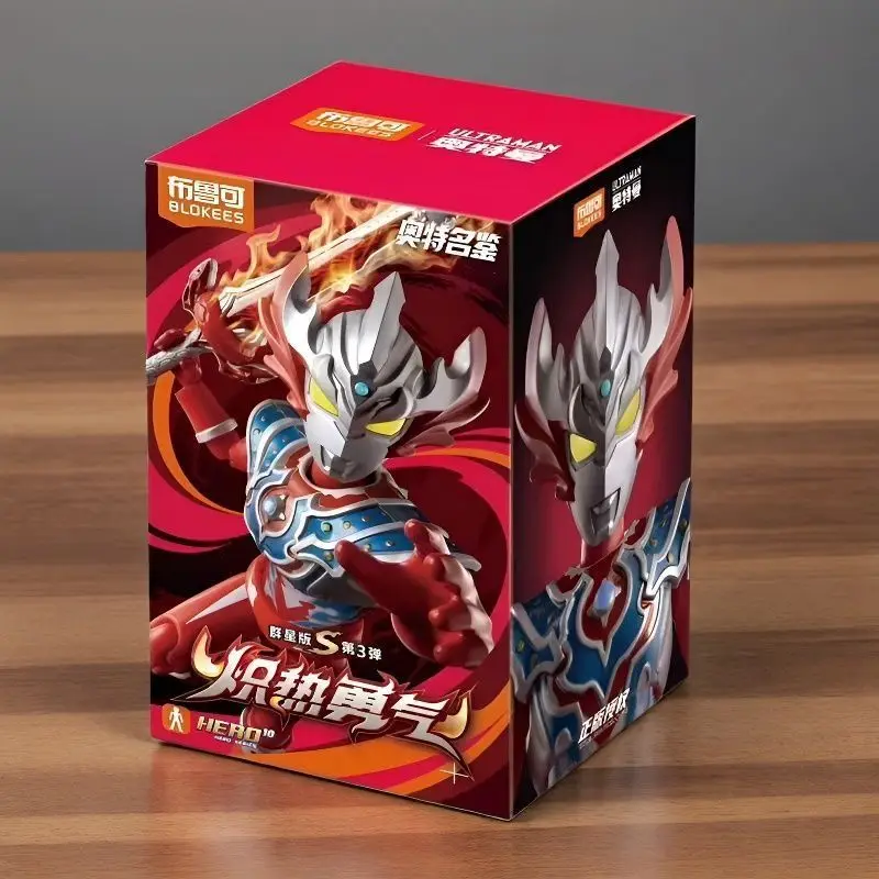 Фото Оригинальная коллекционная фигурка Blokees Ultraman Stars S Version 3 Taiga, игрушка-украшение, подарок на день рождения для мальчиков, в наличии, в слепой коробке №2