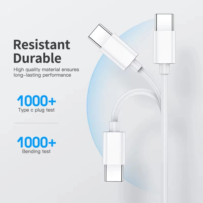 Фото NNBILI 1-3 шт. PD 100 Вт USB Type C к USB C Кабель USB C Быстрая зарядка Быстрое зарядное устройство Провод для Samsung Xiaomi USB C Кабель для передачи данных №3