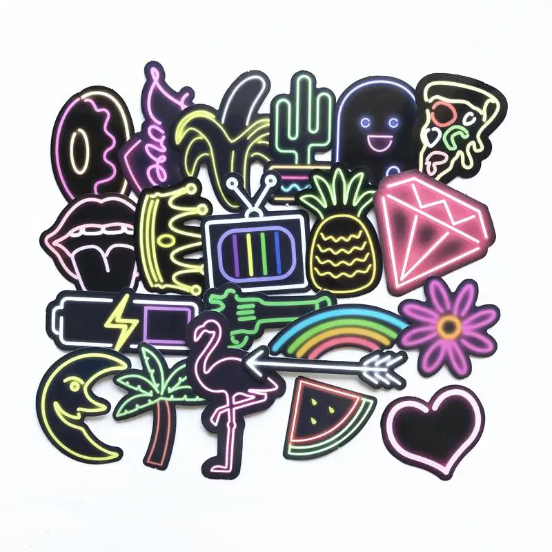 21 шт./лот красочные неоновые Стикеры для автомобиля ноутбука чемодана компьютера