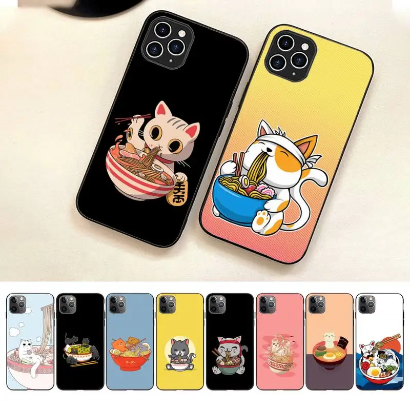 

Neko Ramen Japan Cat Phone Case For Iphone 7 8 Plus X Xr Xs 11 12 13 14 Se2020 Mini Pro Max Case