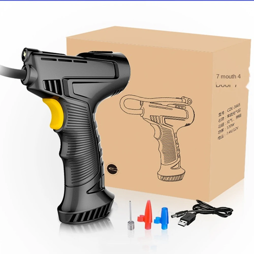

120W Pump With LED Lamp Handheld Car Air Compressor Wireless Wired Inflatable For Motorcycle Bicycle New Tyre Inflator Electric