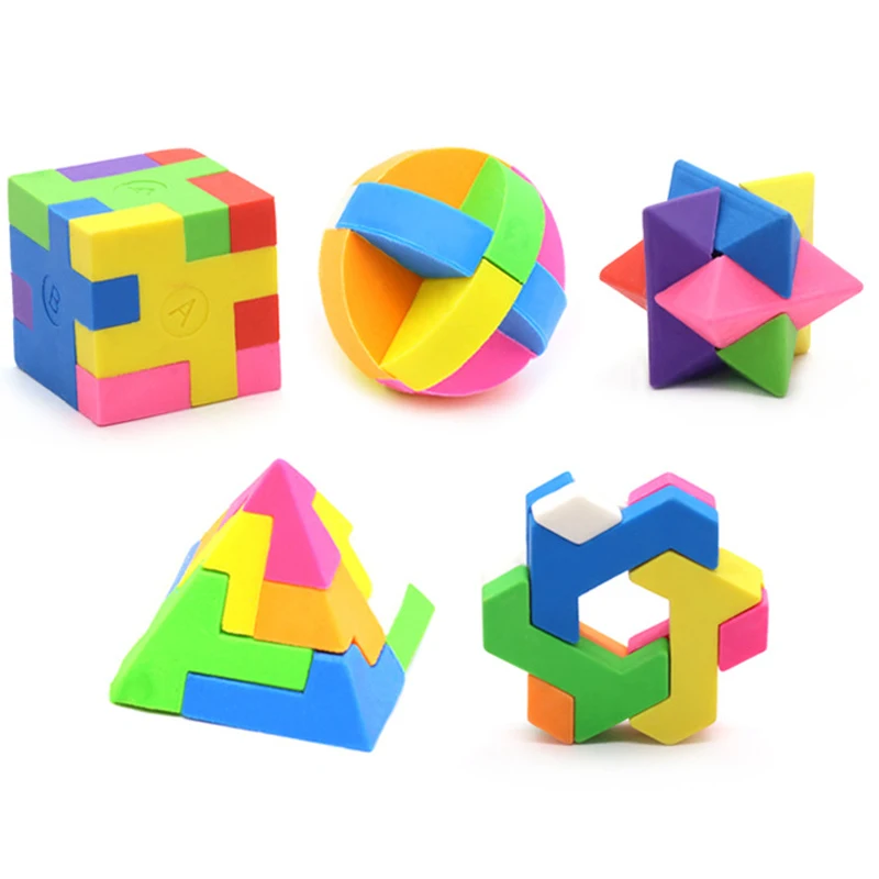 

Kids DIY Puzzle Cube Eraser Children Toys Brick Erasers Cartoon Student Stationery School Office Supplies for Writng Gift