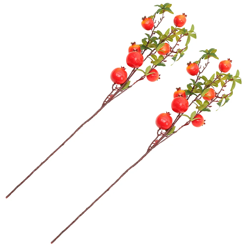 

Red Berry Pomegranate Artificial Stem Flower Branch Decor Branches Fake Picks Stems Tree Fruit Wire Floral Sprays Chinese New