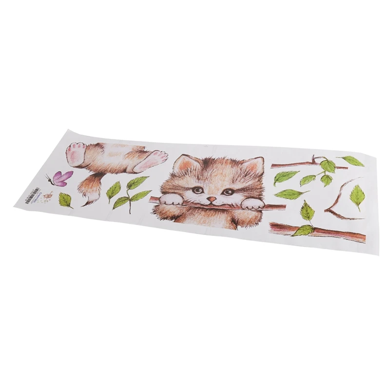 Акция! Милые наклейки в виде кота и бабочки для детской комнаты украшение дома