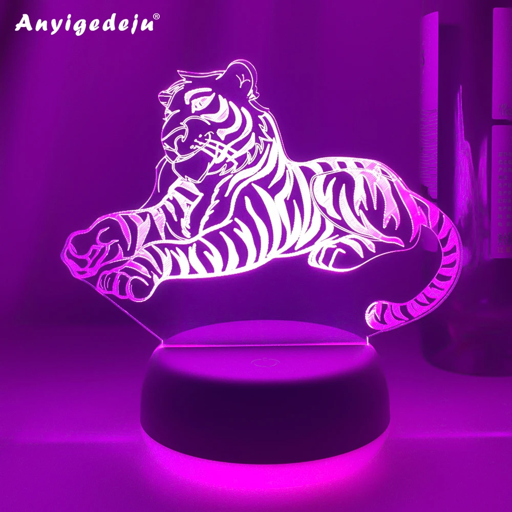 

Newest 3D Acrylic Led Night Light Tiger Figure Nightlight for Kids Child Bedroom Sleep Lights Gifts for Home Decor Table Lamps