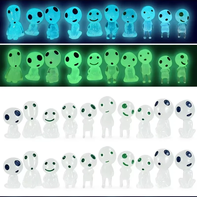 10 Упаковок Светящихся Миниатюр С Изображением Инопланетянина Синие И Зеленые