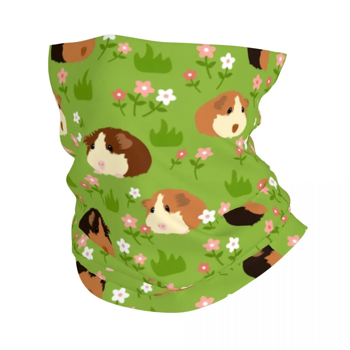 

Guinea Pig And Flowers Bandana Neck Warmer Men Women Winter Hiking Ski Scarf Gaiter Animal Pattern Face Cover