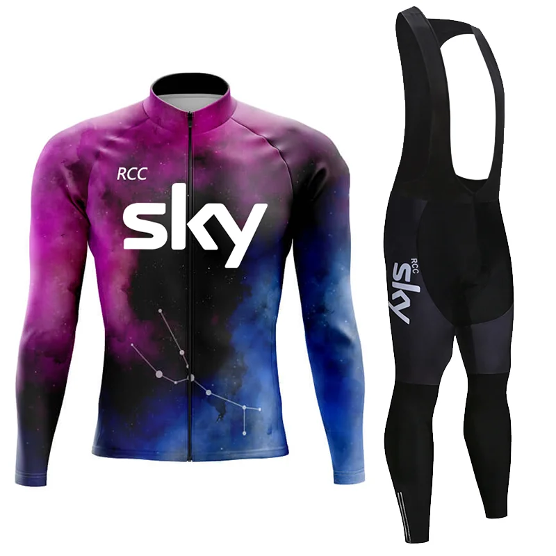 RCC SKY Весенне-осенний комплект велосипедного трикотажа с длинными рукавами и