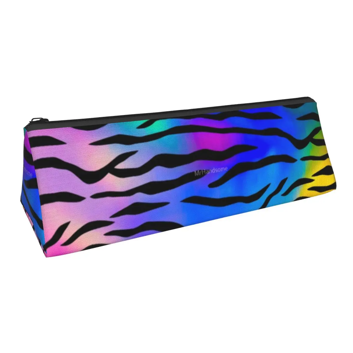 

Tiger Stripes Triangle Pencil Case Abstract Line Print Back to School For Child Pencil Box Cute Zipper Pen Organizer