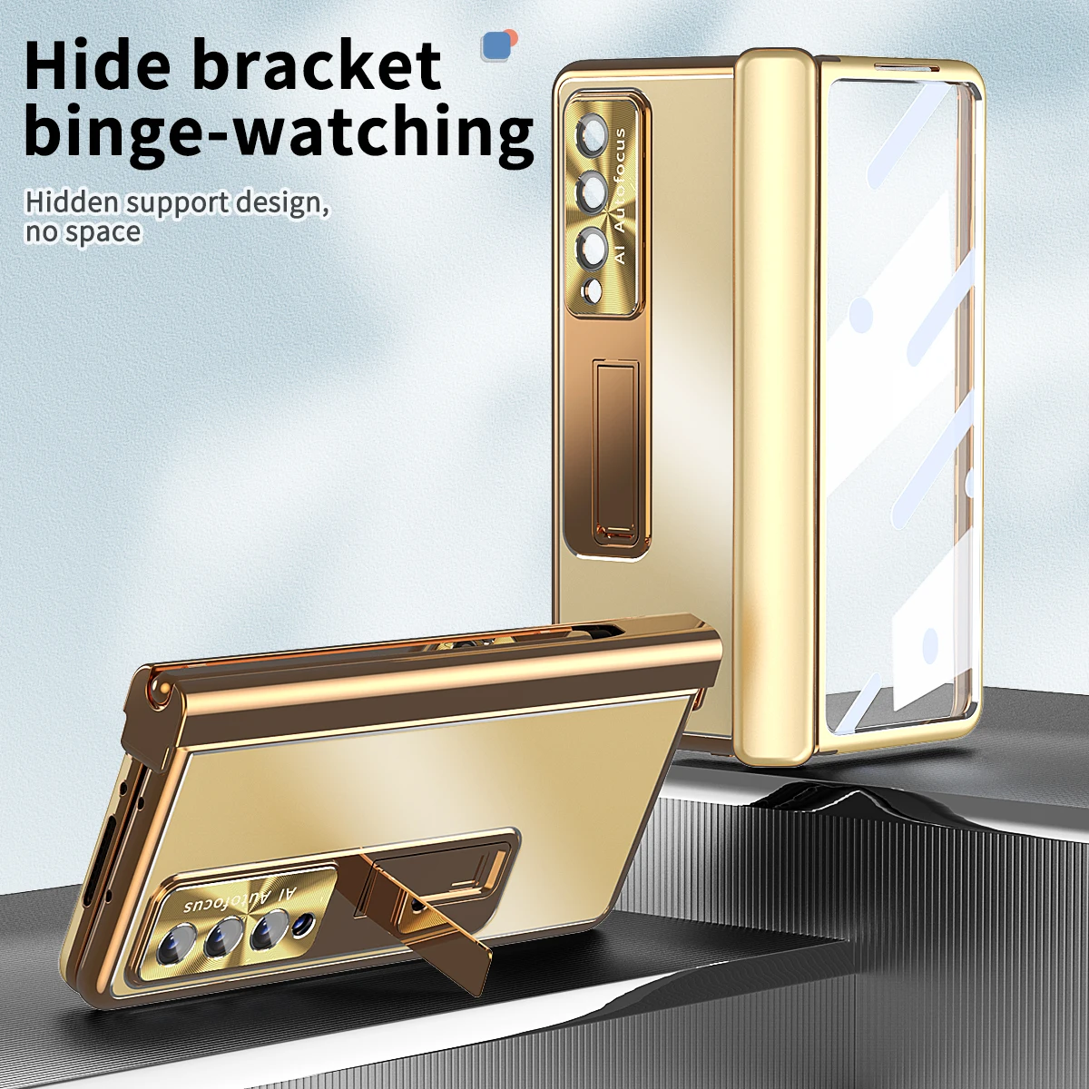 2 Hinge Case for Galaxy Z Fold 3 4 Armor Case Magnetic Aluminium Alloy Metal Cover Case for Z Fold3 Fold4 Cover With Screen Flim