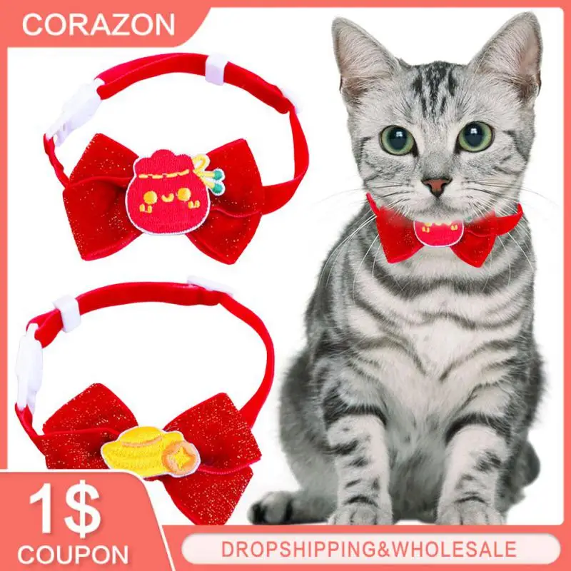 

Ошейник для собак, милый Рождественский праздник, Новогоднее украшение, регулируемый шейный ремешок, атмосфера, Аксессуары для кошек