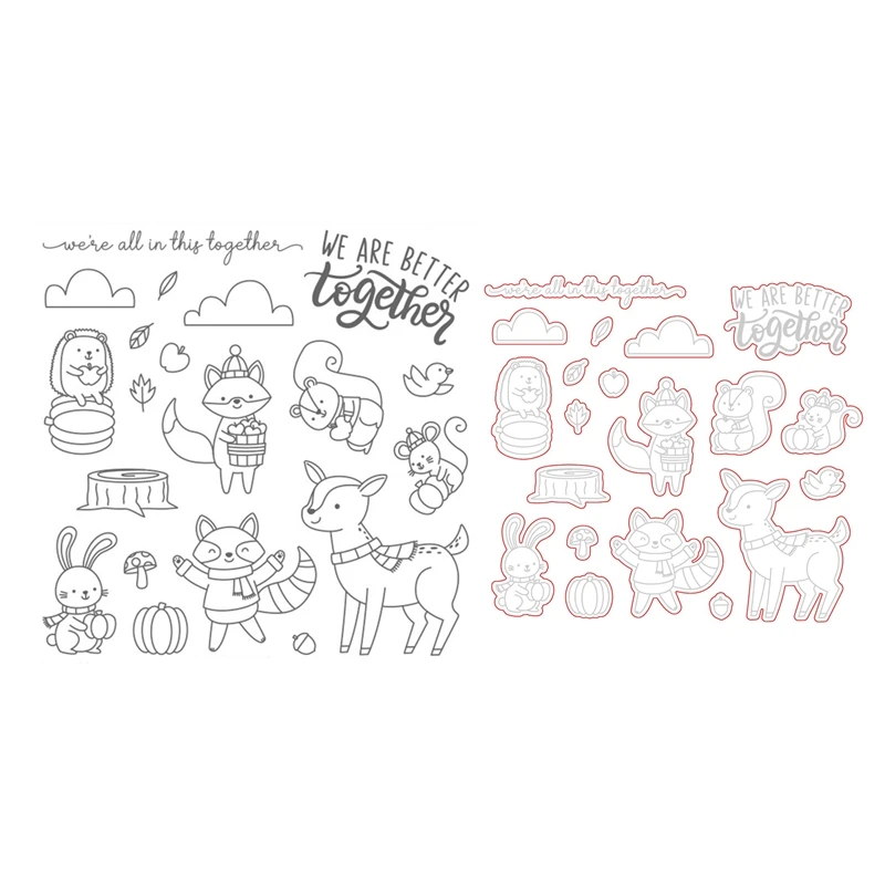 

HonB осенние металлические штампы и штампы PartyAnimal для нового 2021 года Скрапбукинг изготовление бумаги рамка для тиснения товары для рукоделия ...