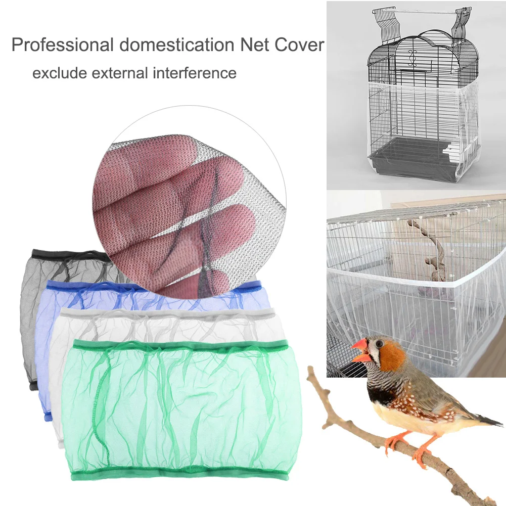 Cover Nylon Mesh Receptor Seed Guard Bird Parrot Cover Soft Easy Cleaning Nylon Airy Fabric Catcher Bird Supplies