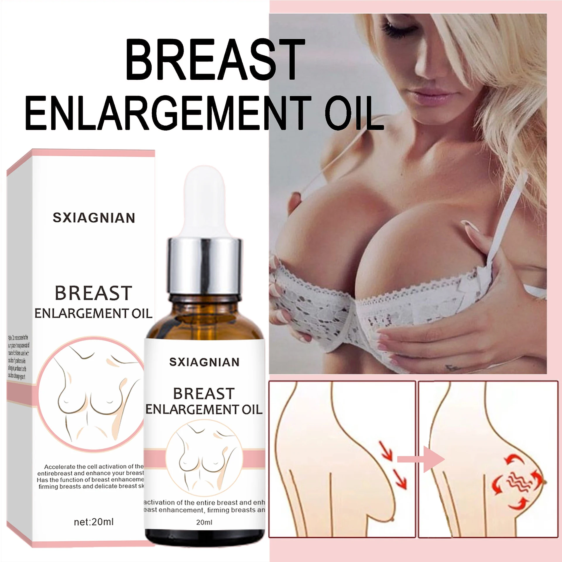 20ml Breast Enlargement Oils Chest Enhancement Elasticity Promote Female Hormone Breast Lift Firming Massage Up Size Bust Care