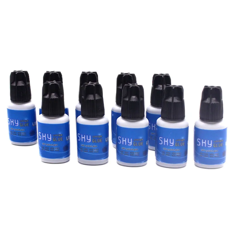 

10 Bottles SKY S Plus Glue for Eyelash Extension Korea Original 5ml Black Cap Beauty Health Lash Shop Makeup Tool Black Adhesive