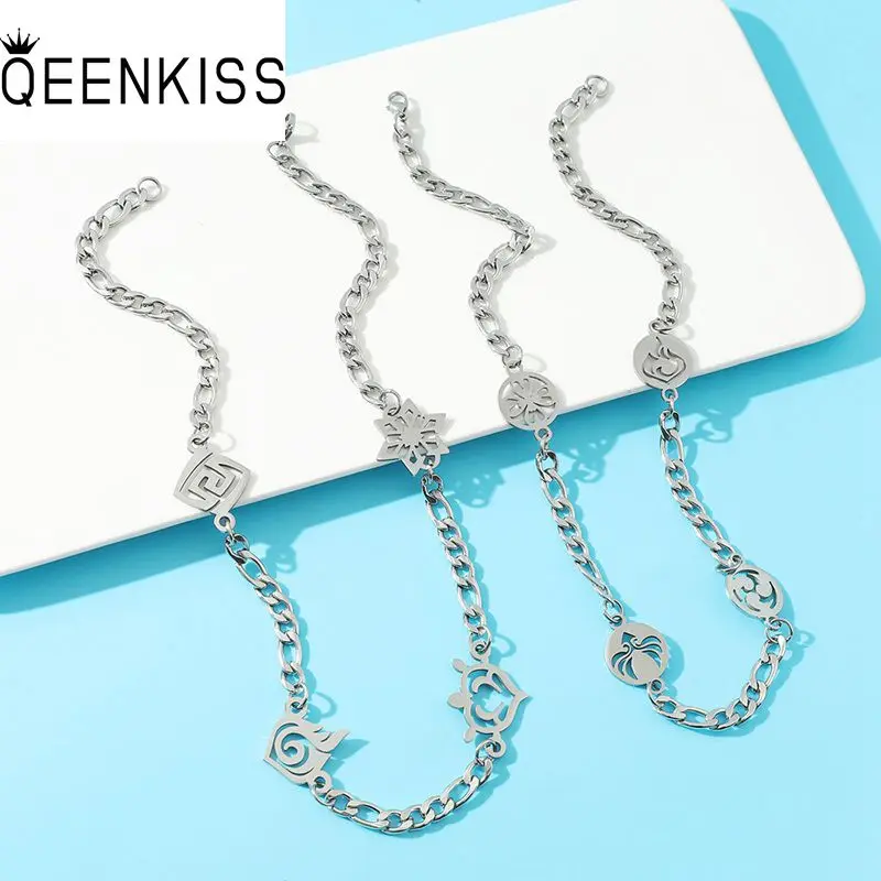 

QEENKISS NC7185 Fine Wholesale Anime Genshin Impact Cosplay Game Character Hiphop Eye of God FireWind PartyBirthdayGift Necklace