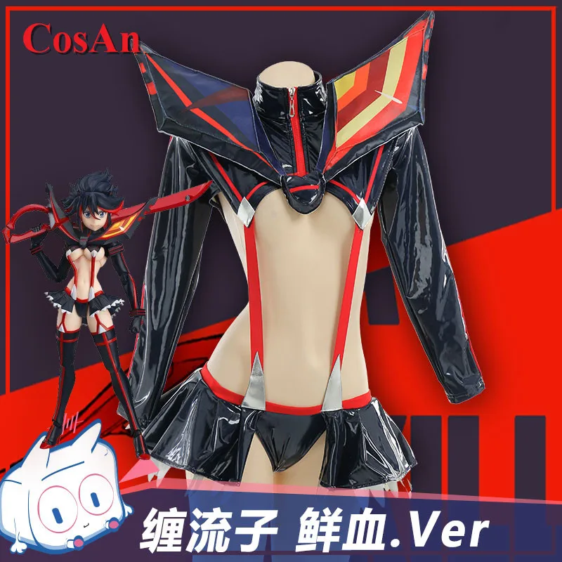 

CosAn New Anime KILL La KILL Matoi Ryuuko Cosplay Costume PU Leather Combat Uniform Female Activity Party Role Play Clothing