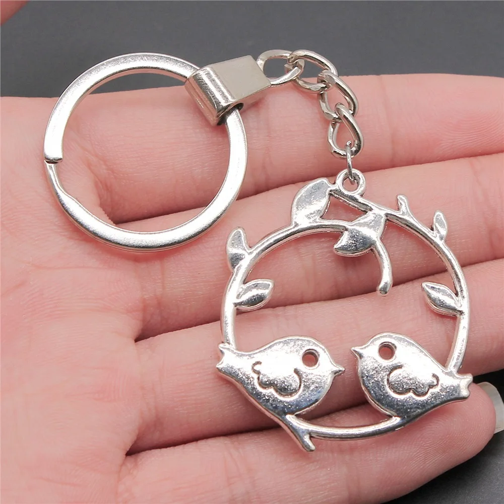 Мужской брелок DIY металлический держатель цепь винтажный 2 цвета 42x39 мм птица подвеска брелок Прямая поставка