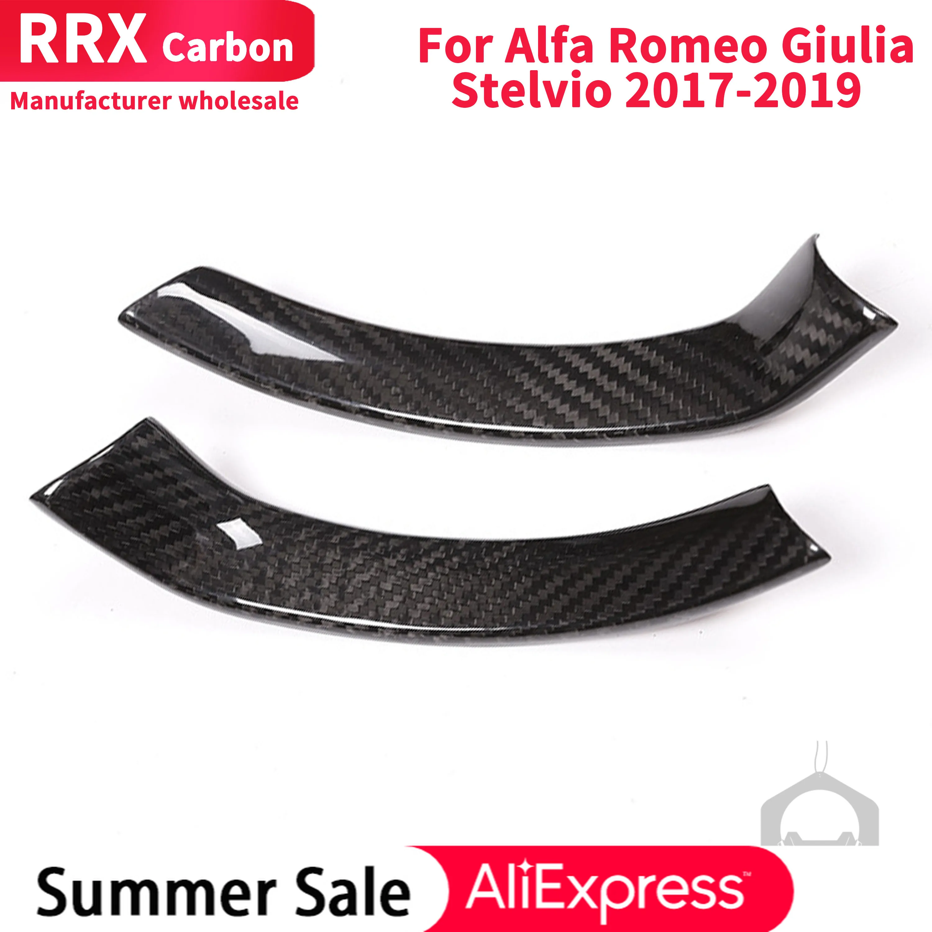 

For Alfa Romeo Giulia Stelvio 2017-2019 Steering Wheel Decoration Frame Strip Cover Trim Real Carbon Fiber Car Styling Accessory