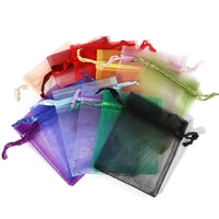 6 10pcs 20 colors organza bag jewelry packaging bag 7x9 9x12 10x14cm solid color candy wedding party goodie packing pouches