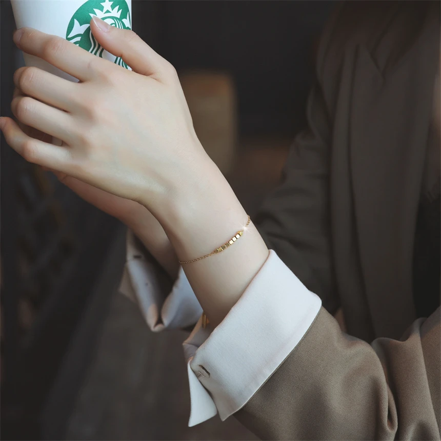 Браслет на запястье из нержавеющей стали 316L небольшой сахарный куб простые