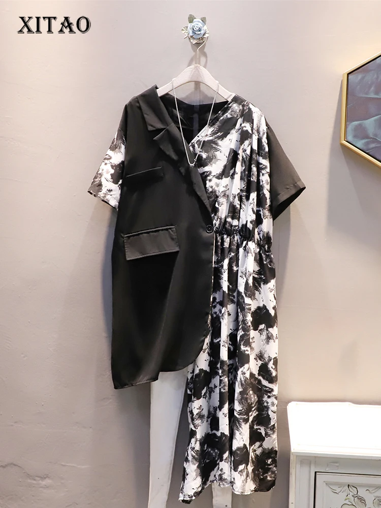 

XITAO лоскутное платье с асимметричным подолом, богиня, веер, повседневный стиль, свободное, 2023, летнее, свободное, элегантное, с принтом, WLD11194