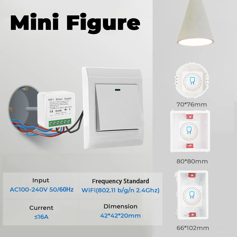 Tuya Zigbee Mini Smart Switch Модуль 16A 2-полосное управление Приложение Life Голосовое Работает