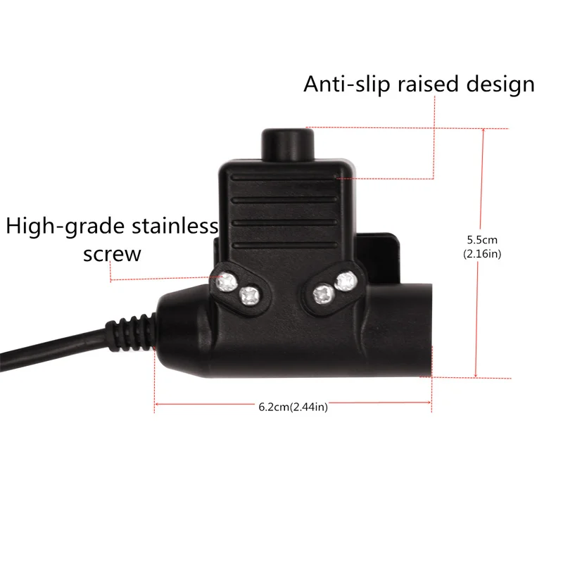 Tactical Throat Headset Earpiece with U94 PTT for Baofeng UV-5R BF-888S BF-F8HP BF-F9 UV-82 UV-82HP UV-82C Kenwood Walkie Talkie