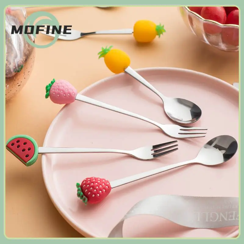 

For Restaurant Stainless Steel Fruit Forks Kitchen Tableware Home Party Dinnerware Eat Friut Artifact Lovely Fruit Fork