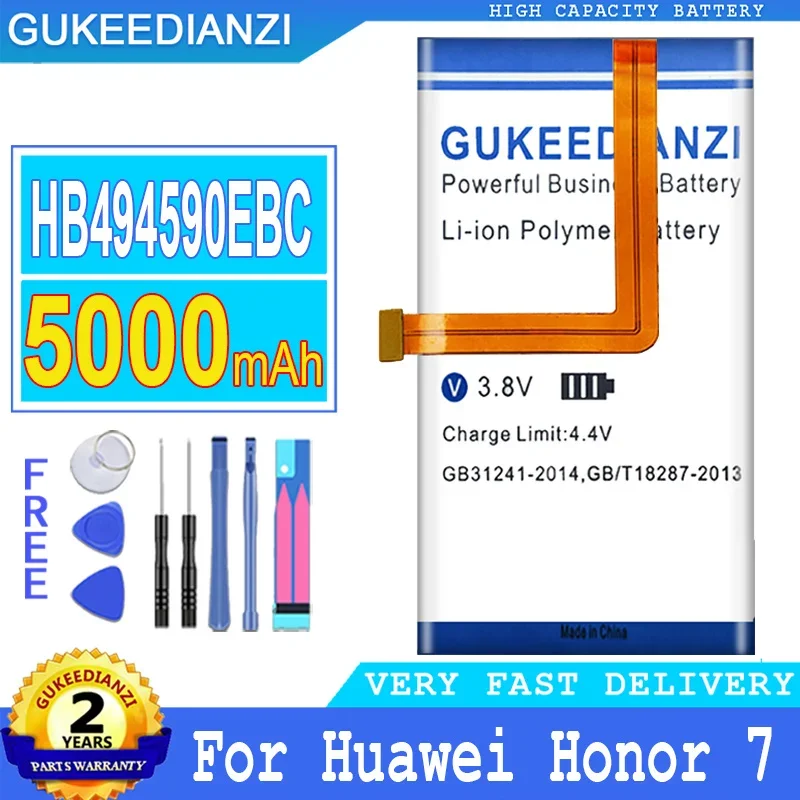 

5000mAh High Capacity Battery For Huawei Honor 7 Glory PLK-TL01H ATH-AL00 PLK-AL10 G620 G628 Honor7 Mobile Phone Batteries